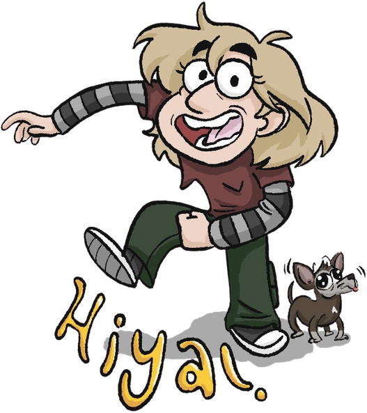 Illustration of Dani waving and saying "Hiya!"