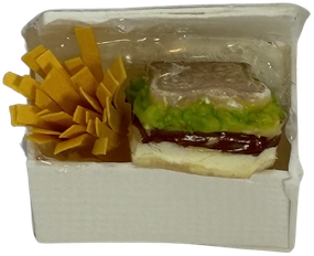 Scale model meal box, front view