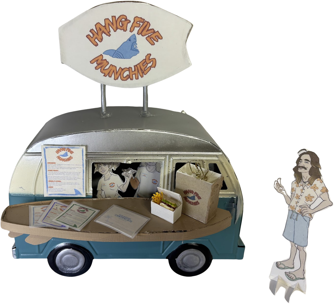 Physical scale model of the full Hang Five Munchies scene