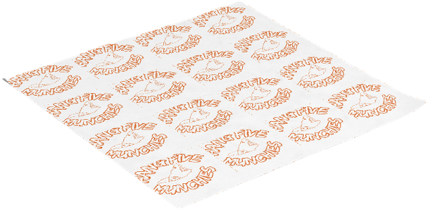Orange sandwich wrapping paper, flat